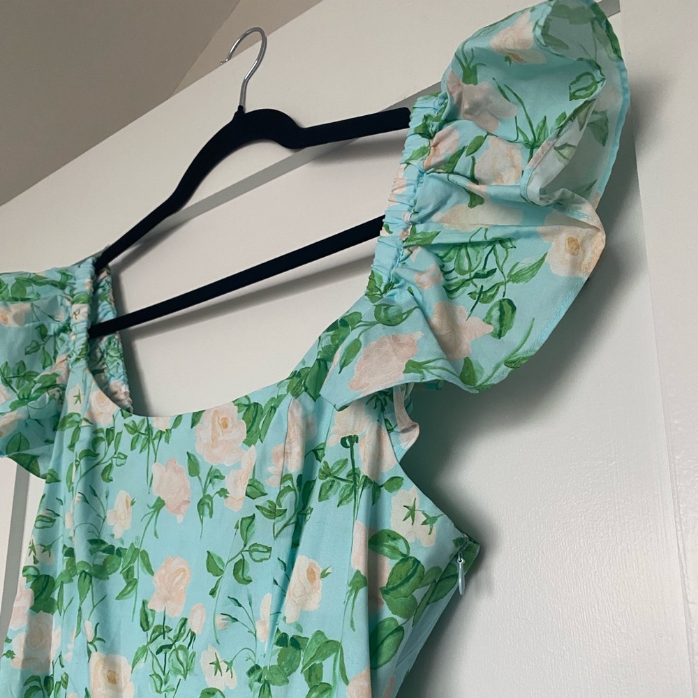 Turquoise floral Hill House dress